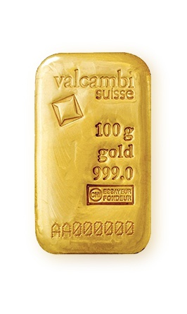 100g Gold Bar 999.9 - Valcambi