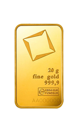 20gm Gold Bar 999.9 - Valcambi Suisse