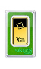 100gm Green Gold Bar 999.9 - Valcambi Suisse
